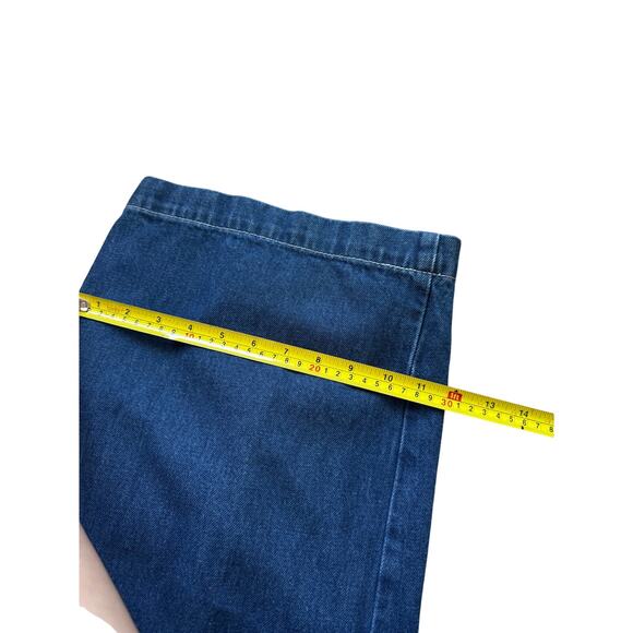 Madewell Overall Women 14 Blue Medium Wash Denim Super Wide-Leg Casual - Picture 4 of 12